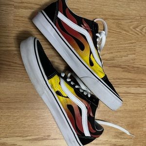 flame old skool vans